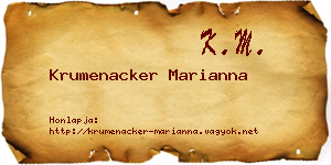 Krumenacker Marianna névjegykártya